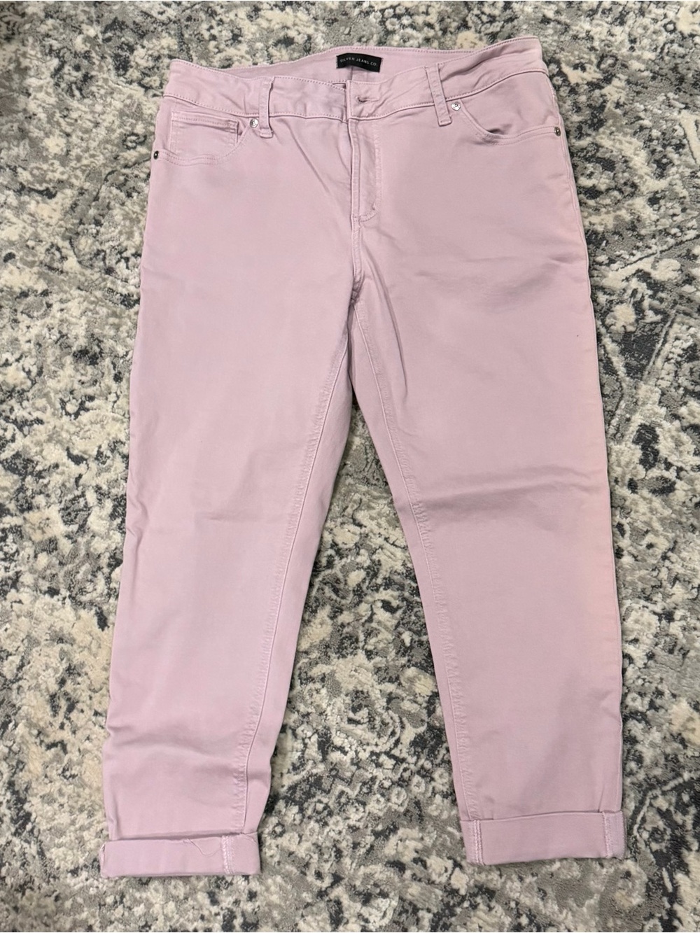 Silver Jeans Avery Skinny Crop Light Pink Jeans W31/L27